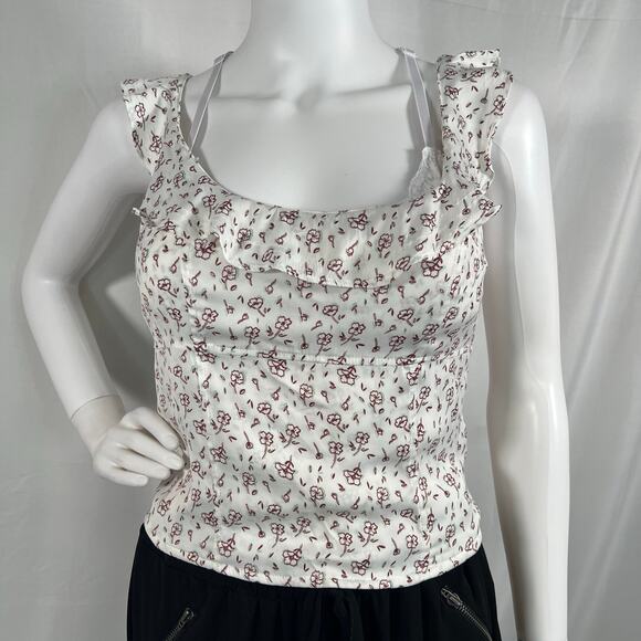 Free People Stay With You Floral Stain Cropped Tank Top Size Small - Picture 3 of 11